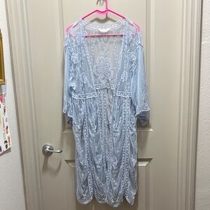 LC Lauren Conrad Blue Lace Cover-Up